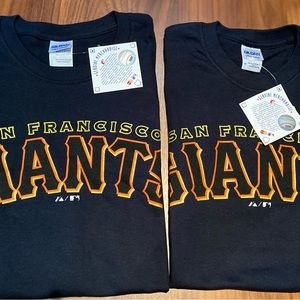 San Francisco Giants Two (2) Classic Logo Tees NWT, one medium and one large